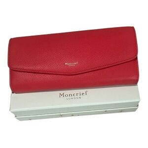 NEW Moncrief London Tillie Luxury Large Leather Wallet in Red